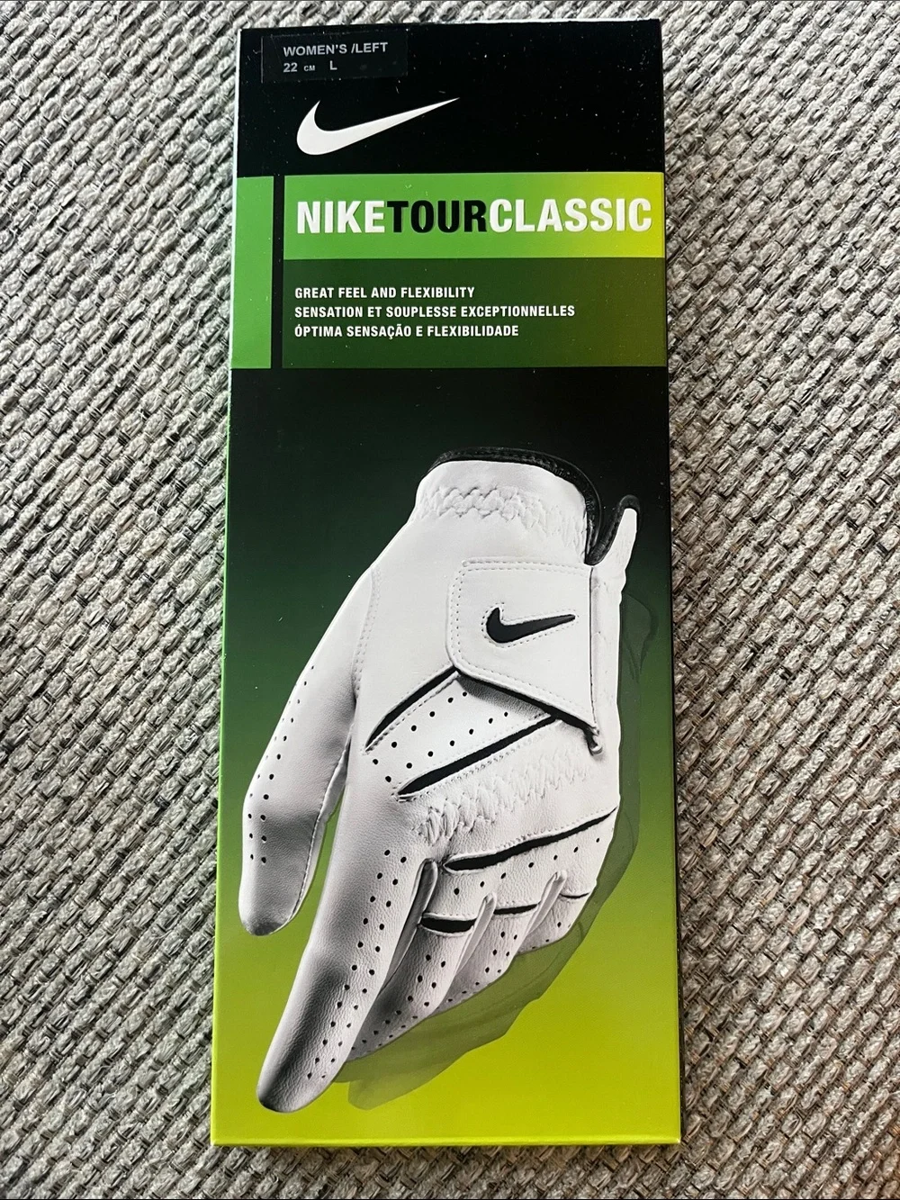 Nike White Golf Glove with Black Swoosh Accent